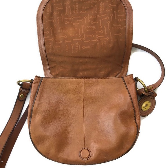Fossil VRI Saddle Bag Crossbody Brown Leather - Picture 7 of 8